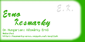 erno kesmarky business card
